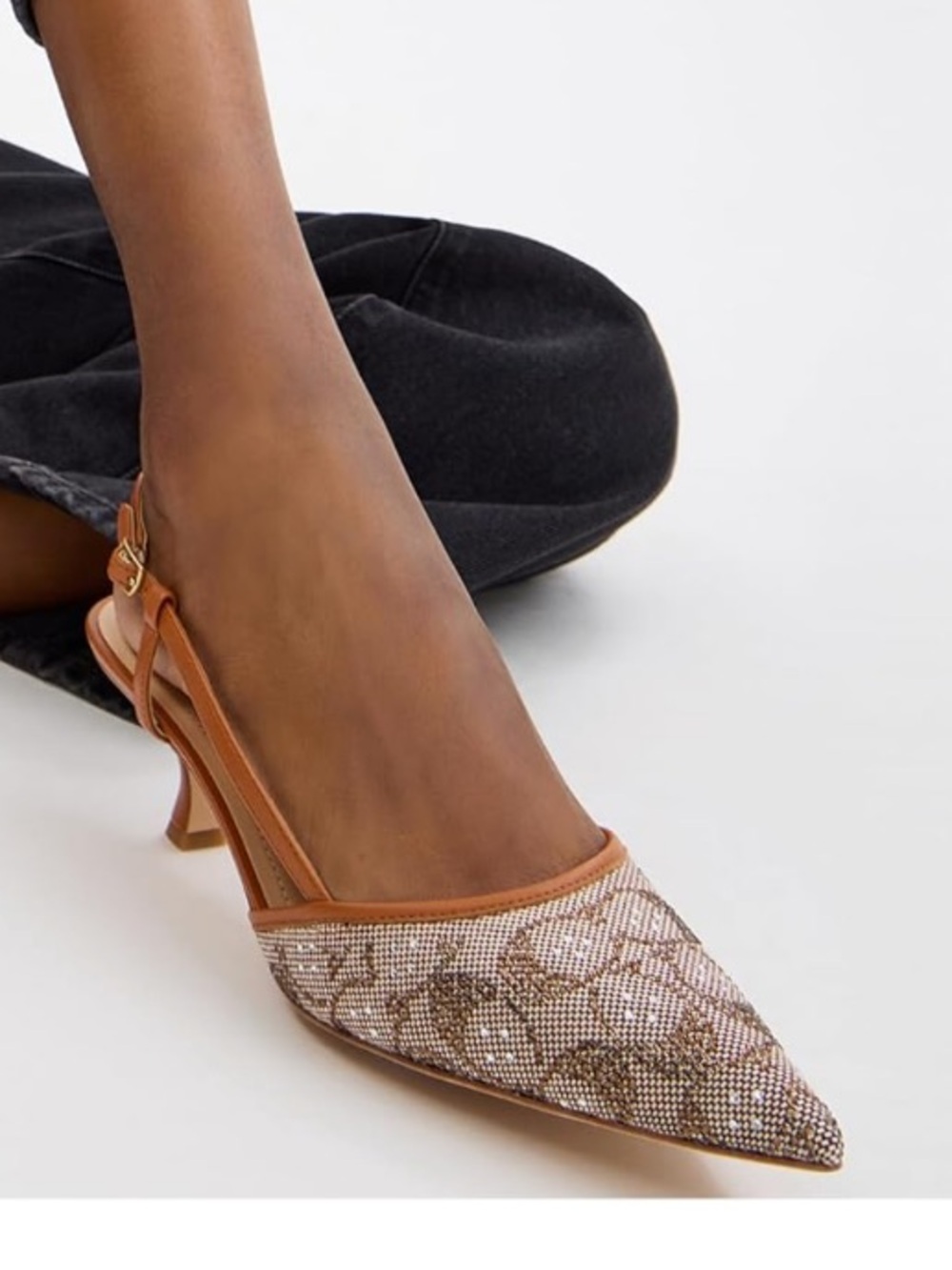 Coach Rosie Pointed Slingback Heel Amber/Signature Jacquard